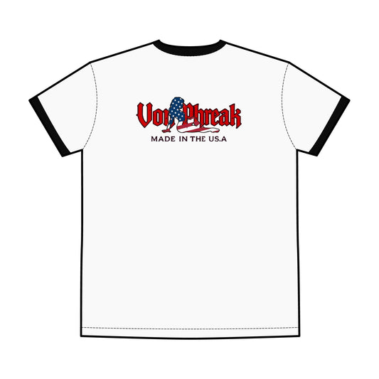 Men's Staple Ringer Tee - Vintage American Style with 'Von Phreak' Design (MTO)