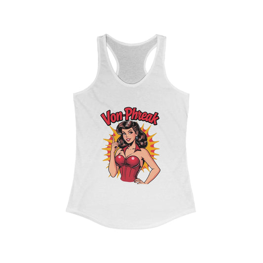 Retro Pin-Up Style Racerback Tank Top, Stylish Sleeveless Shirt for Summer, Fun Beachwear, Festival Outfit, Gifts for Her