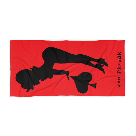Bold Vintage Beach Towel | Retro Red Towel for Pool Days, Summer Fun, Beach Lovers, Gifts, and Sunbathe Essentials