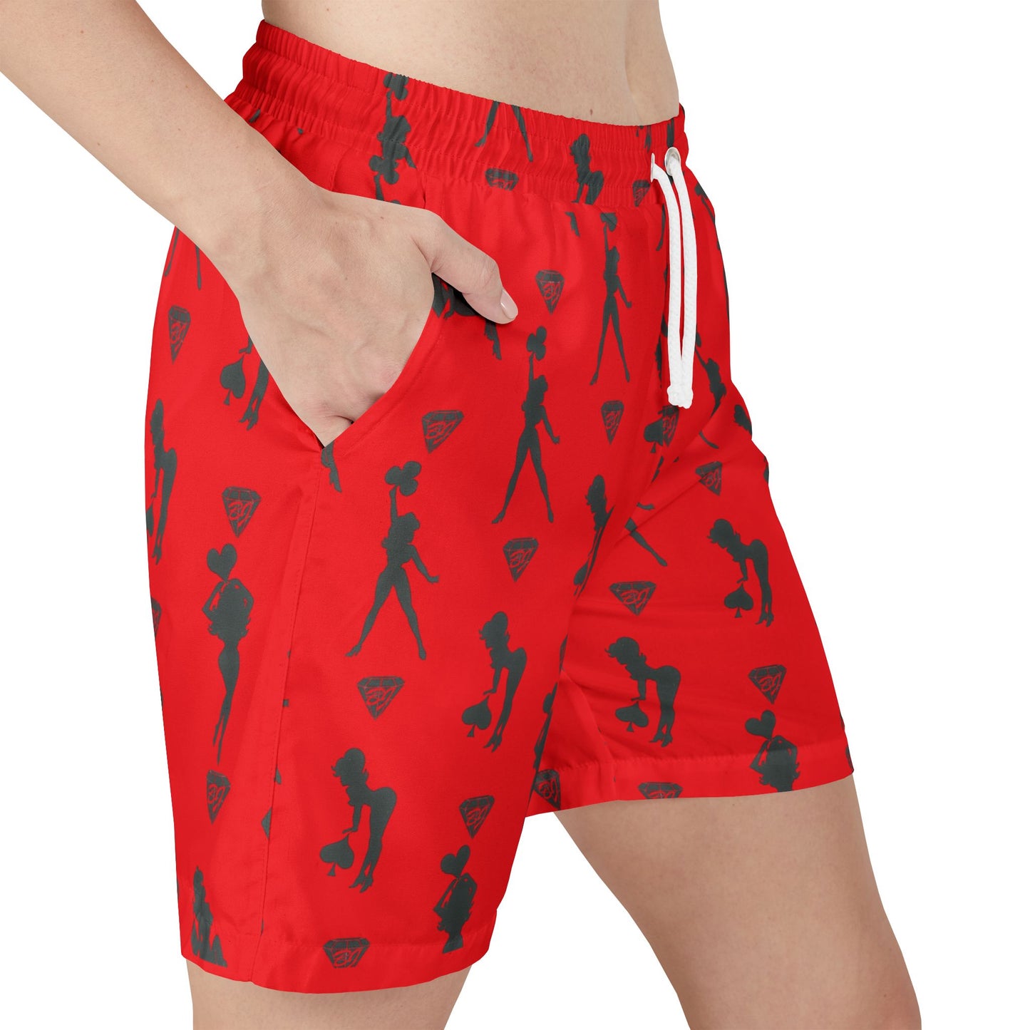 Nothing feels better than BJ Red & Black Swim Shorts - Fun Summer Vibes with Playful Designs (MTO)