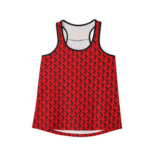 Bold Red and Black Spade Pattern Women's Tank Top - Summer Vibes Clothing (MTO)