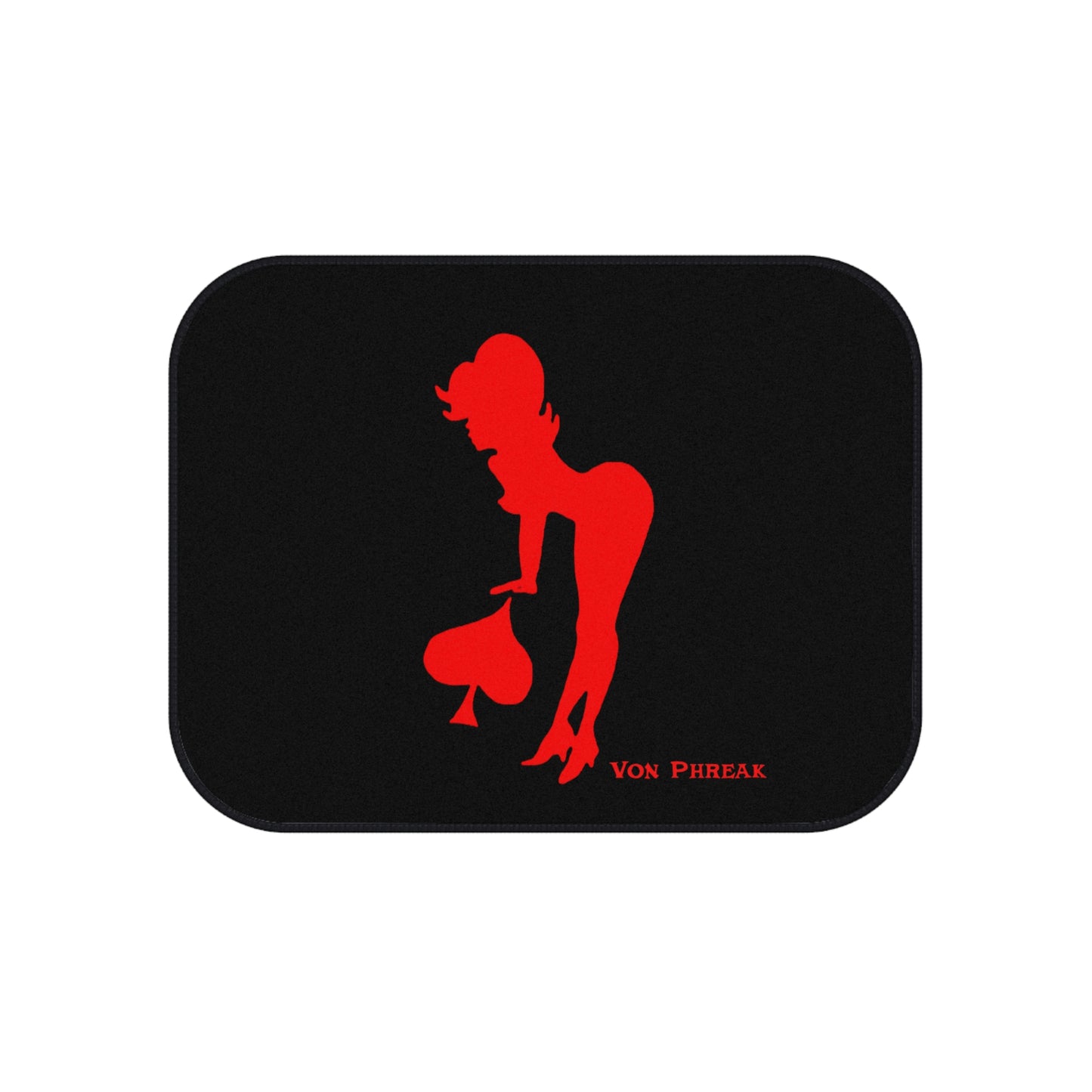 Red Spade Girl Car Mats Set - Retro Pin-Up Style for Car Enthusiasts (MTO)