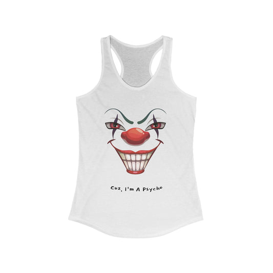 Psycho Clown Racerback Tank, Unique Clown Apparel