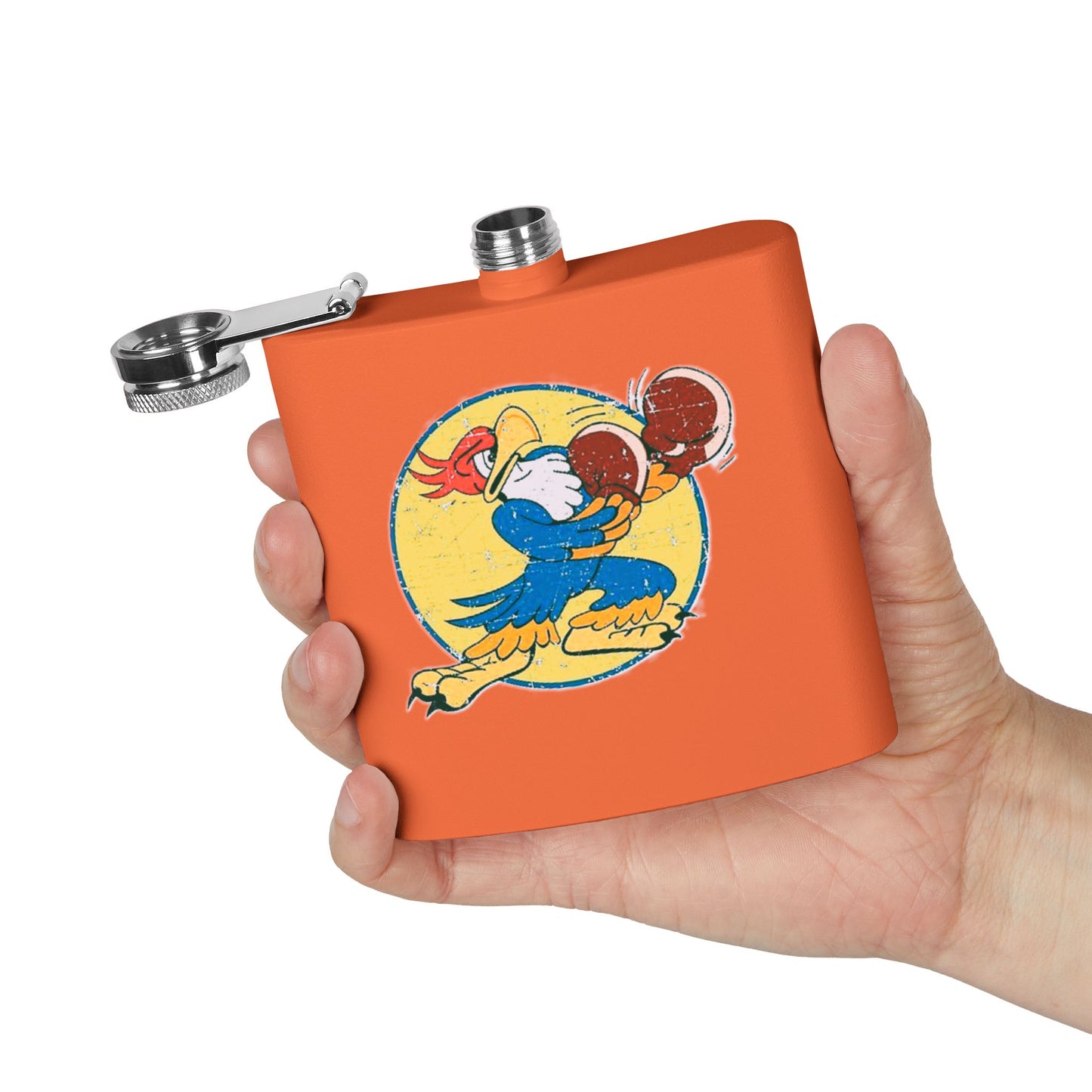 Stainless Steel Flask, 6oz - Fist Up Roster by Von Phreak