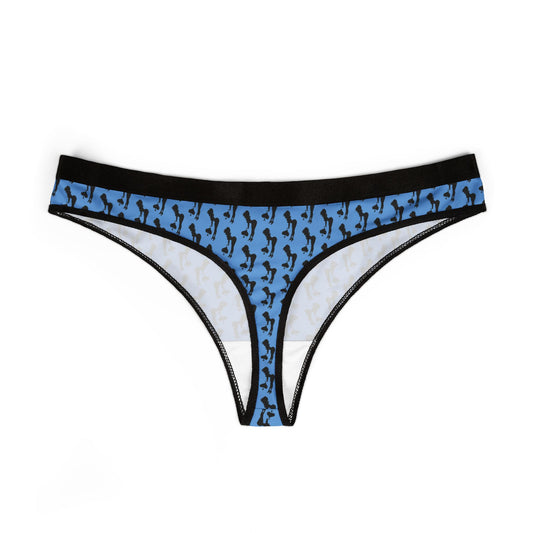 Sassy Blue & Black Spade Print Women's Thongs – Fun and Flirty Lingerie (MTO)