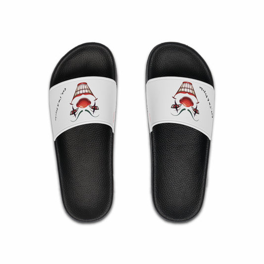 Funny Clown Men's Slide Sandals, Unique Slip-On Shoes, Summer Footwear, Beach Sandals, Gift for Him