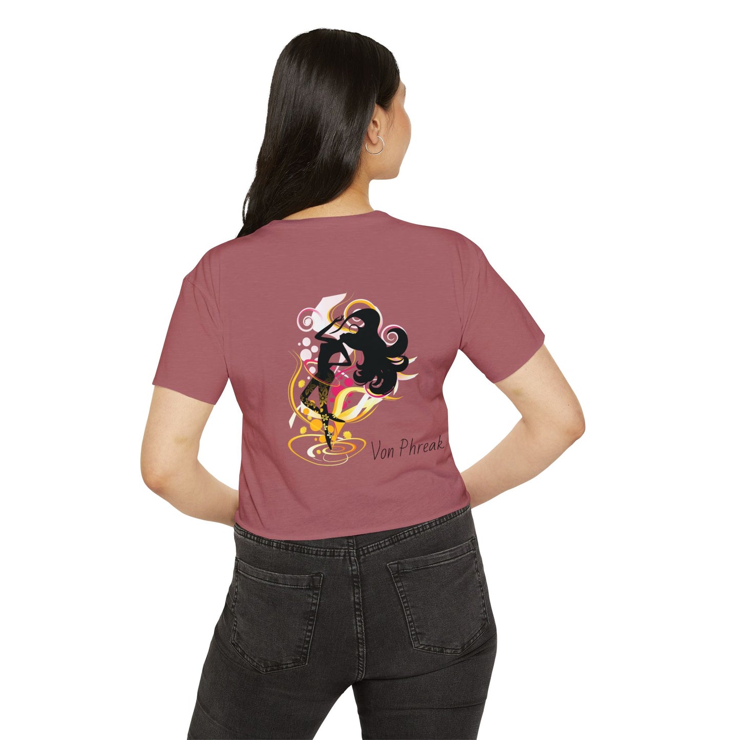 Von Phreak Stylish Women's Baby Tee with Chic Summer Design, Feminine Shirt, Cute Summer Wear, Gift for Her, Trendy Casual Top (MTO)