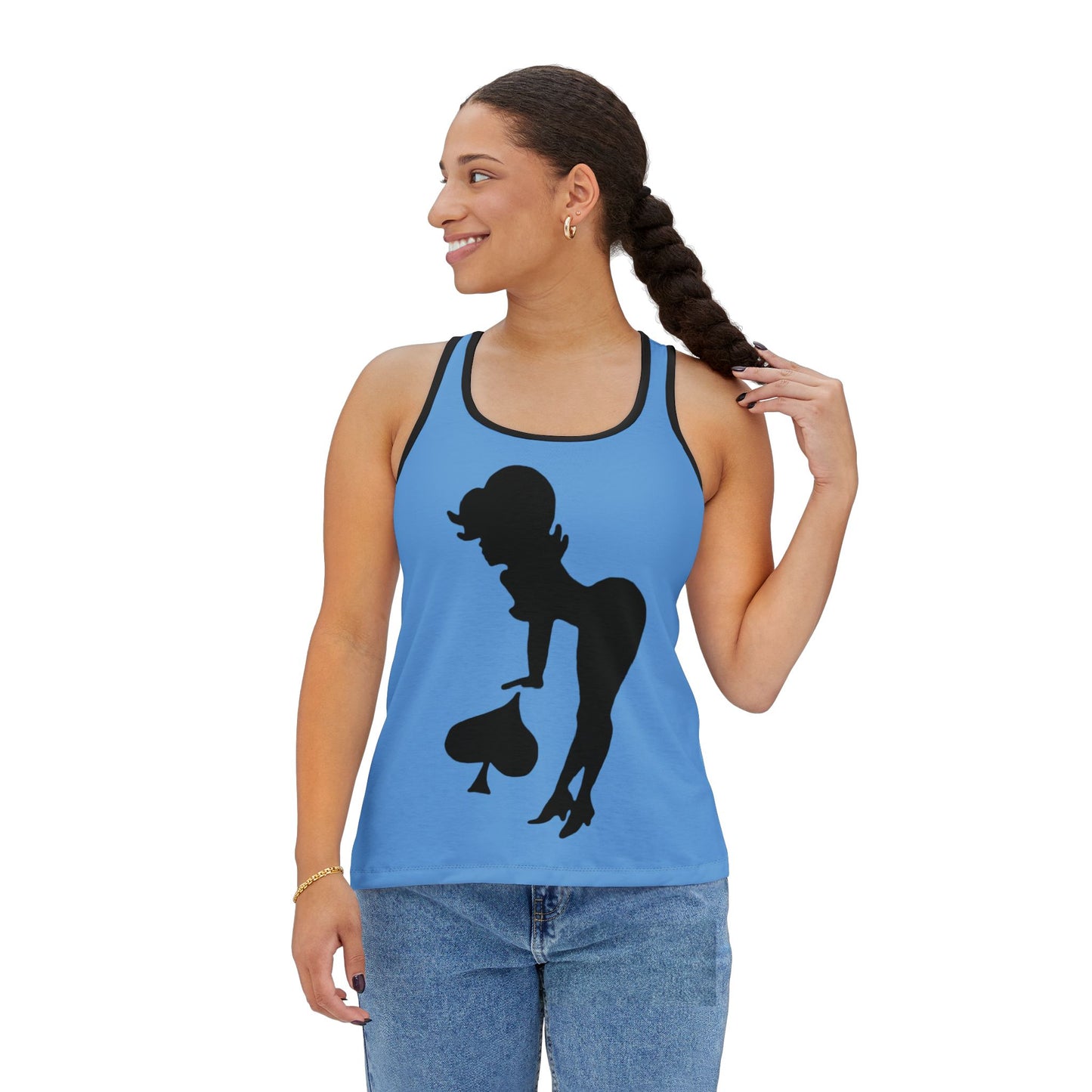 Bold Women Tank Top with Flirty Spade Silhouette - Perfect for Summer and Celebrations (MTO)