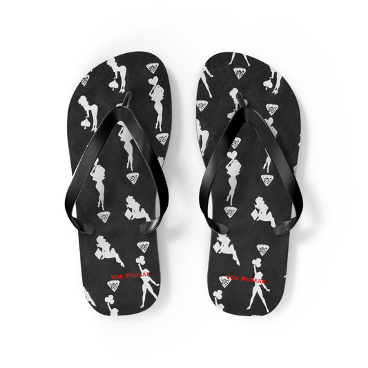 Stylish Mud-Flap Black & Silver Flip Flops - Perfect for Summer Fun & Beach Days (MTO)