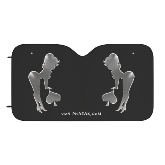 Car Sun Shades - Mud Flap Spade Girl Chrome (MTO) by Von Phreak