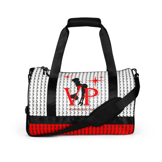 VP Red and White Spade Girl All-over print gym bag