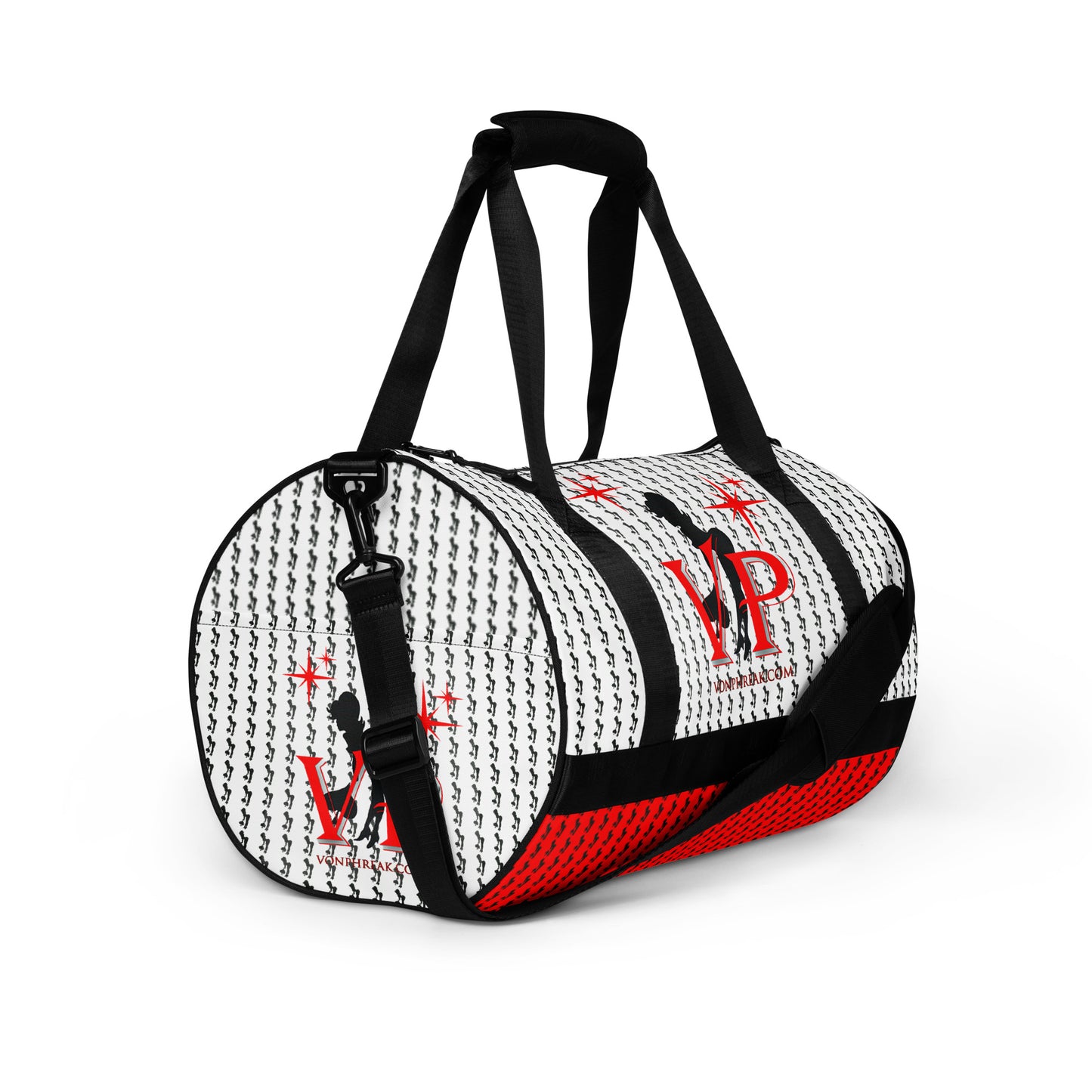 VP Red and White Spade Girl All-over print gym bag