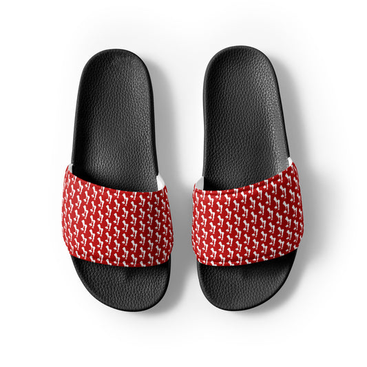 White Spade Men’s slides- Dark Red