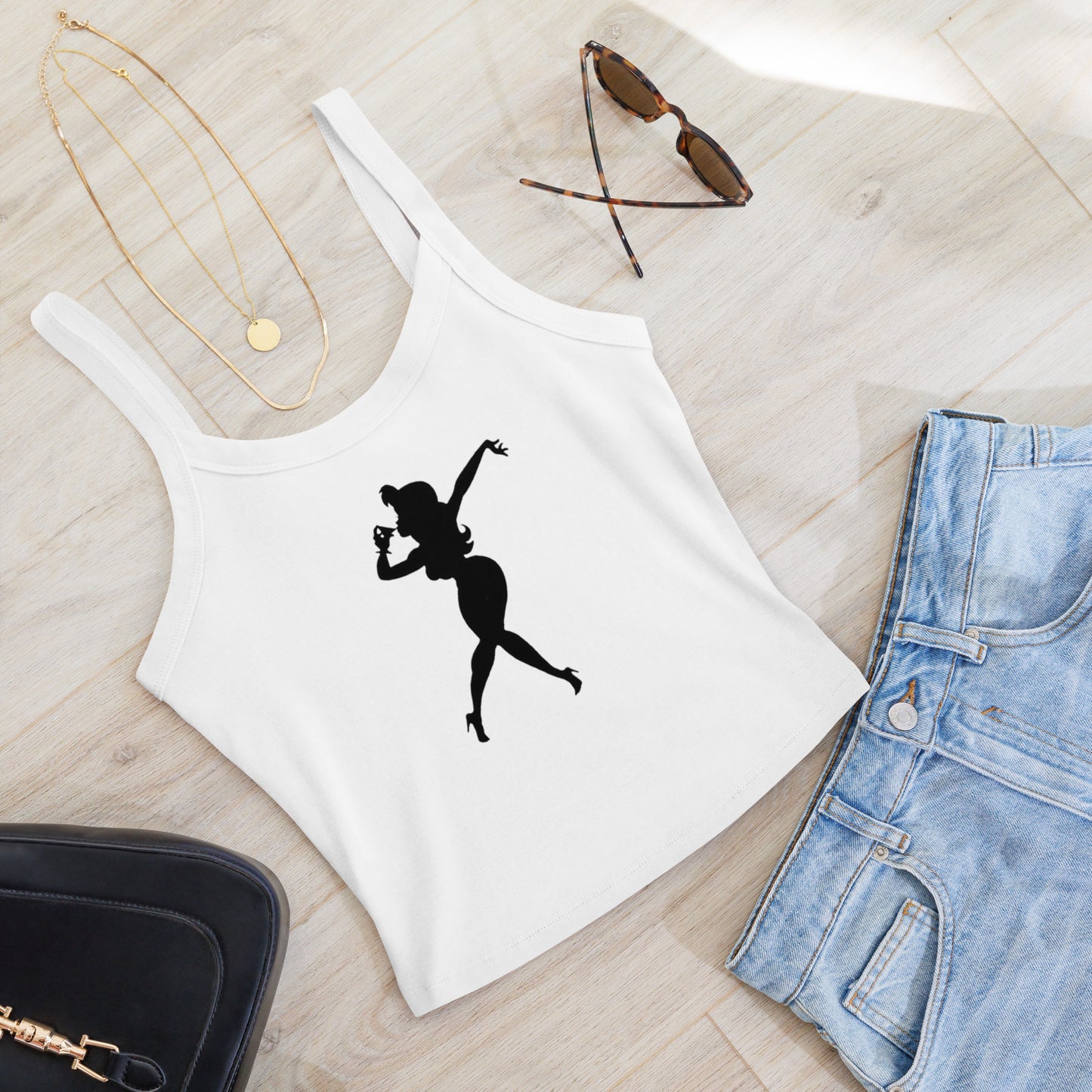 Cocktail Girl Women’s micro-rib tank top