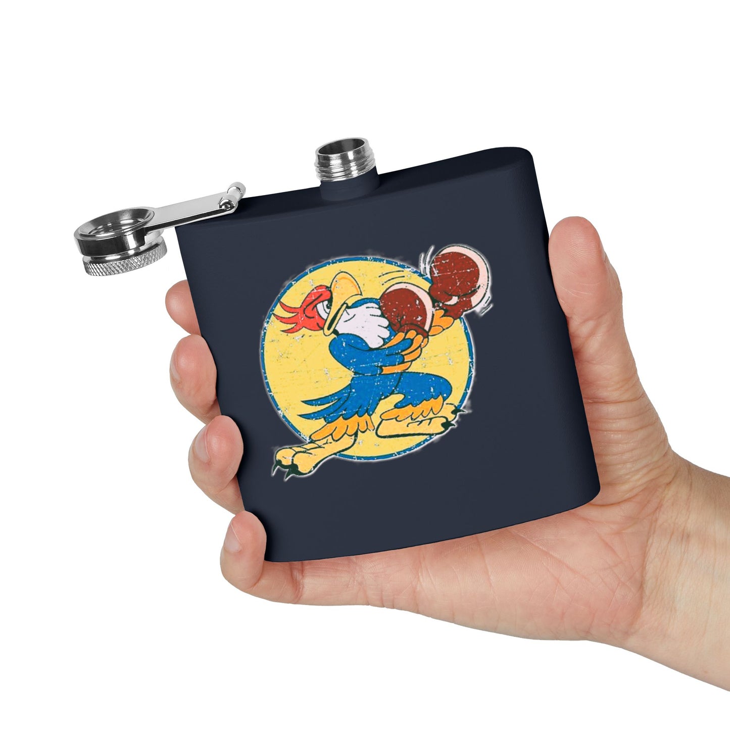 Stainless Steel Flask, 6oz - Fist Up Roster by Von Phreak