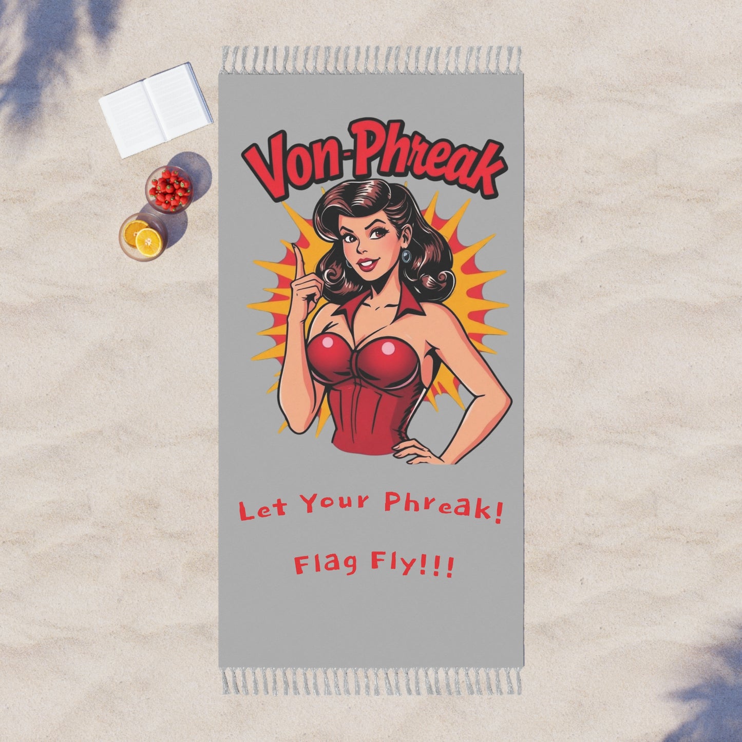 Retro Beach Towel - Von-Preak Design, Let Your Phreak Flag Fly!