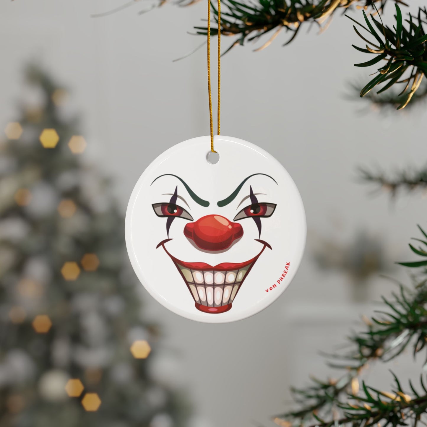 Psycho Clown Ceramic Ornaments White