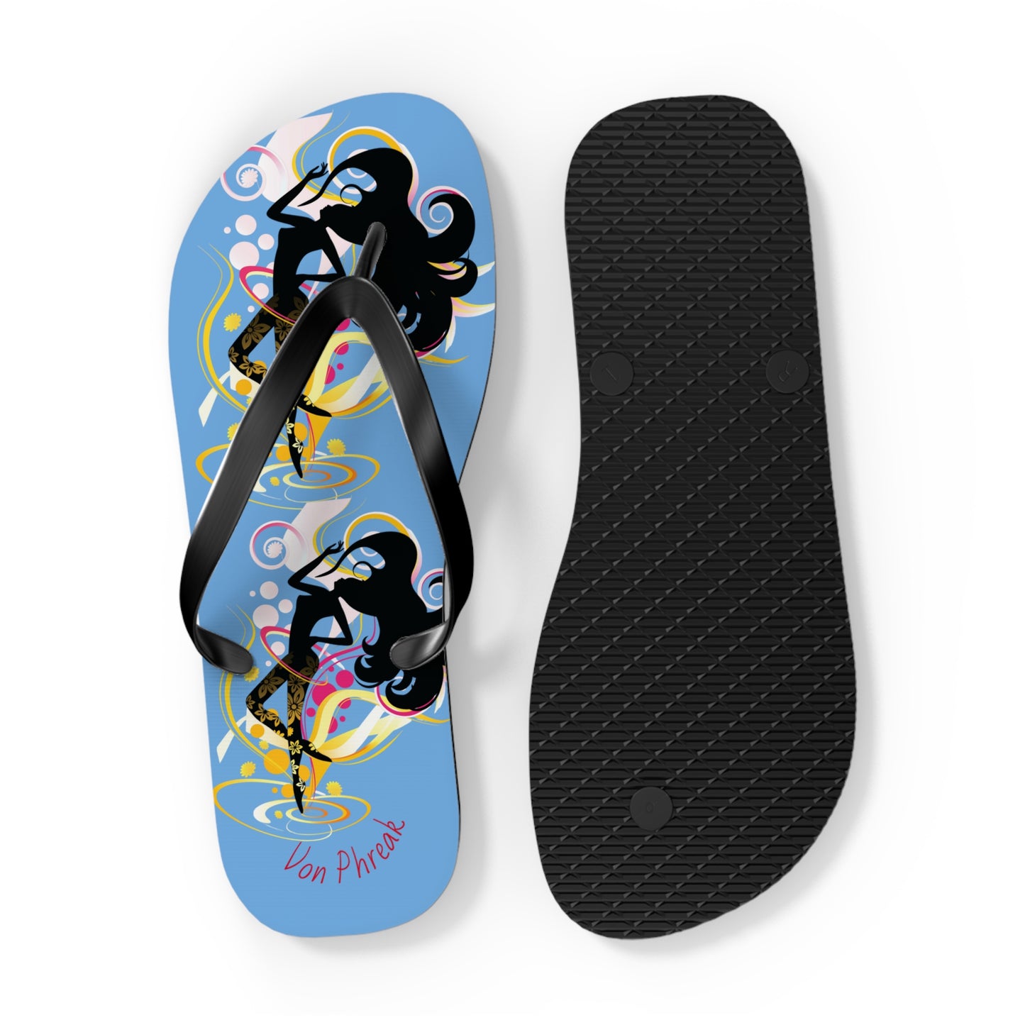 Artistic Flip Flops for Summer Fun, Beachwear, Vacation Sandals, Pool Party, Gifts for Her, Colorful Footwear