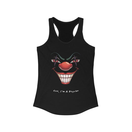 Psycho Clown Racerback Tank, Unique Clown Apparel
