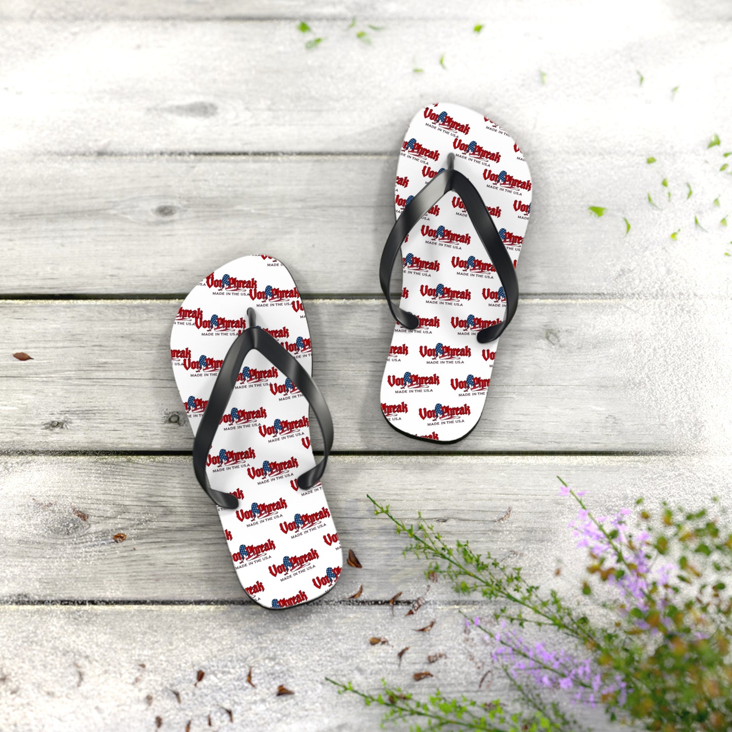 Von Phreak USA Mud Flap Flip Flops for Summer Fun - Perfect for Beach Days & Pool Parties (MTO)