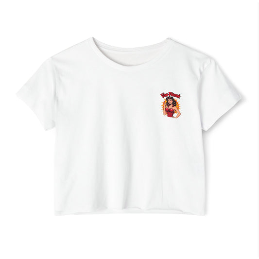 Festival Crop Top Vintage Red Corset Comic Design