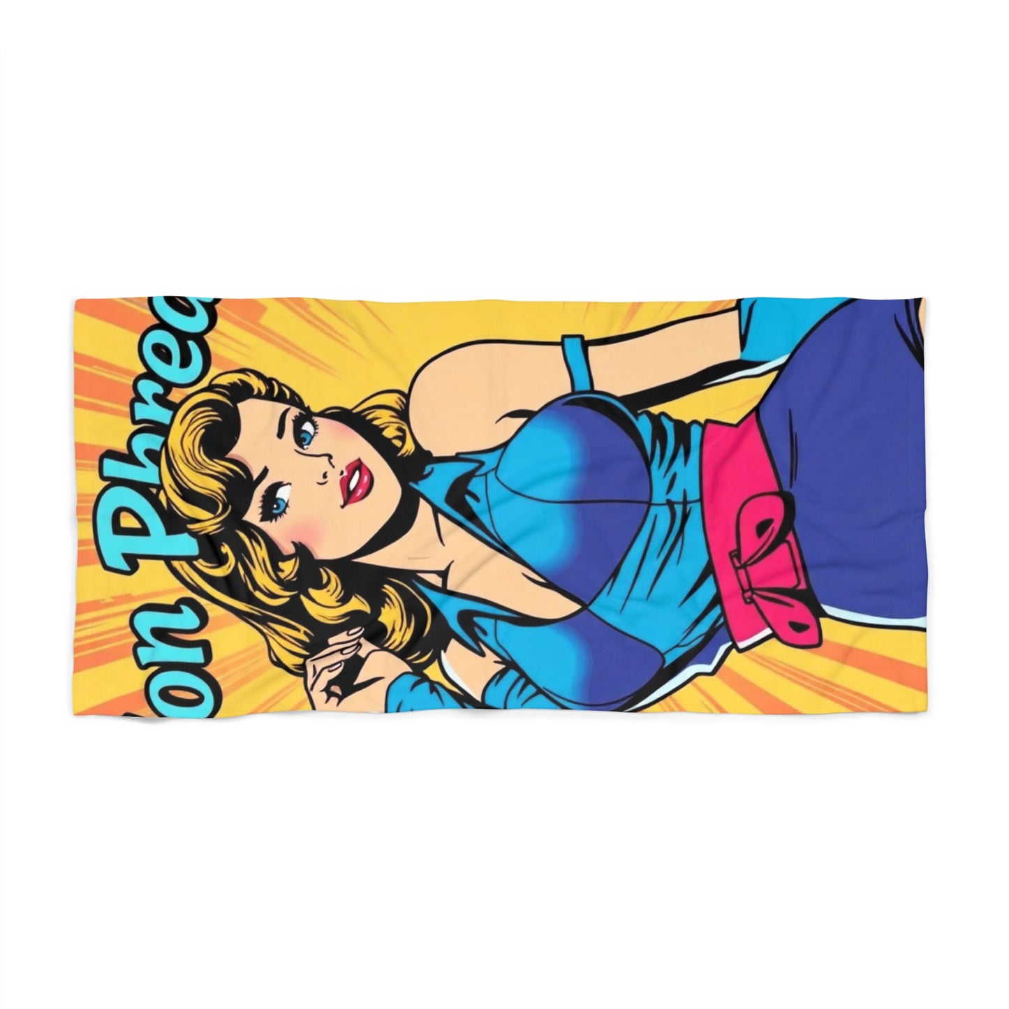 Von Phreak Vibrant Beach Towel - Retro Pop Art, Poolside Accessory, Summer Vibes, Gift for Beach Lovers, Fun Home Decor