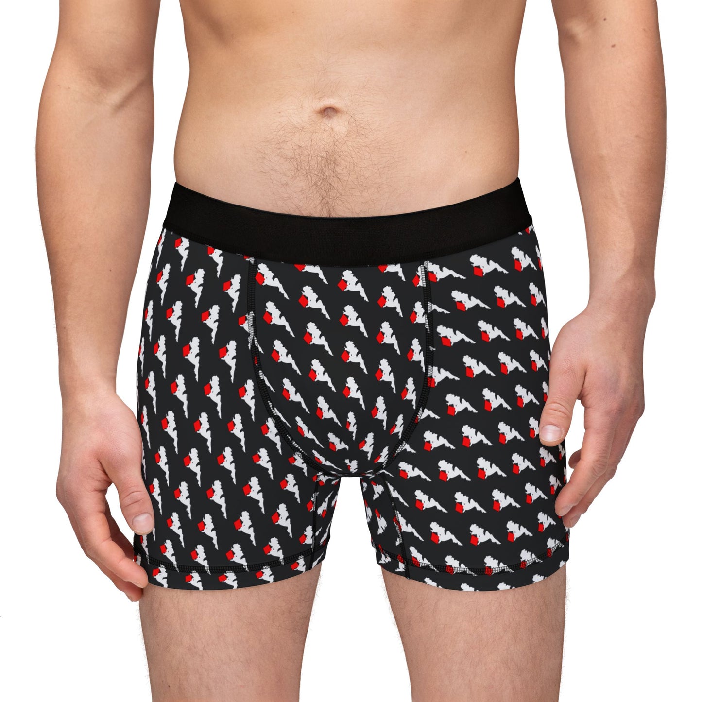 Red Diamond White Mud-Flap Girl Men's Boxers | Comfortable & Stylish Underwear