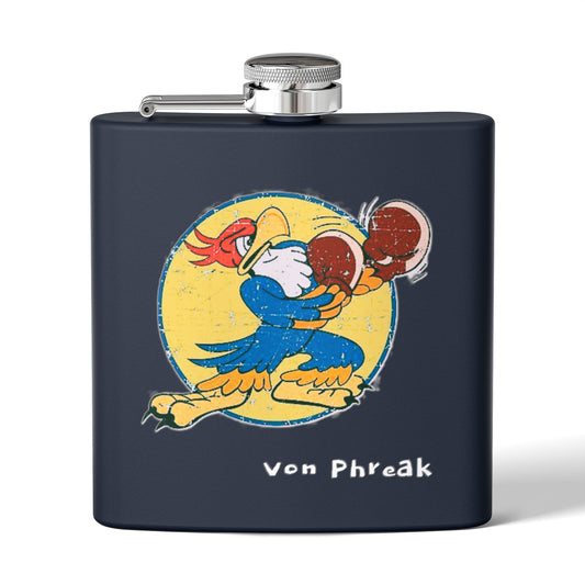 Vintage Rooster Stainless Steel Flask, 6oz - Fist Up Roster by Von Phreak