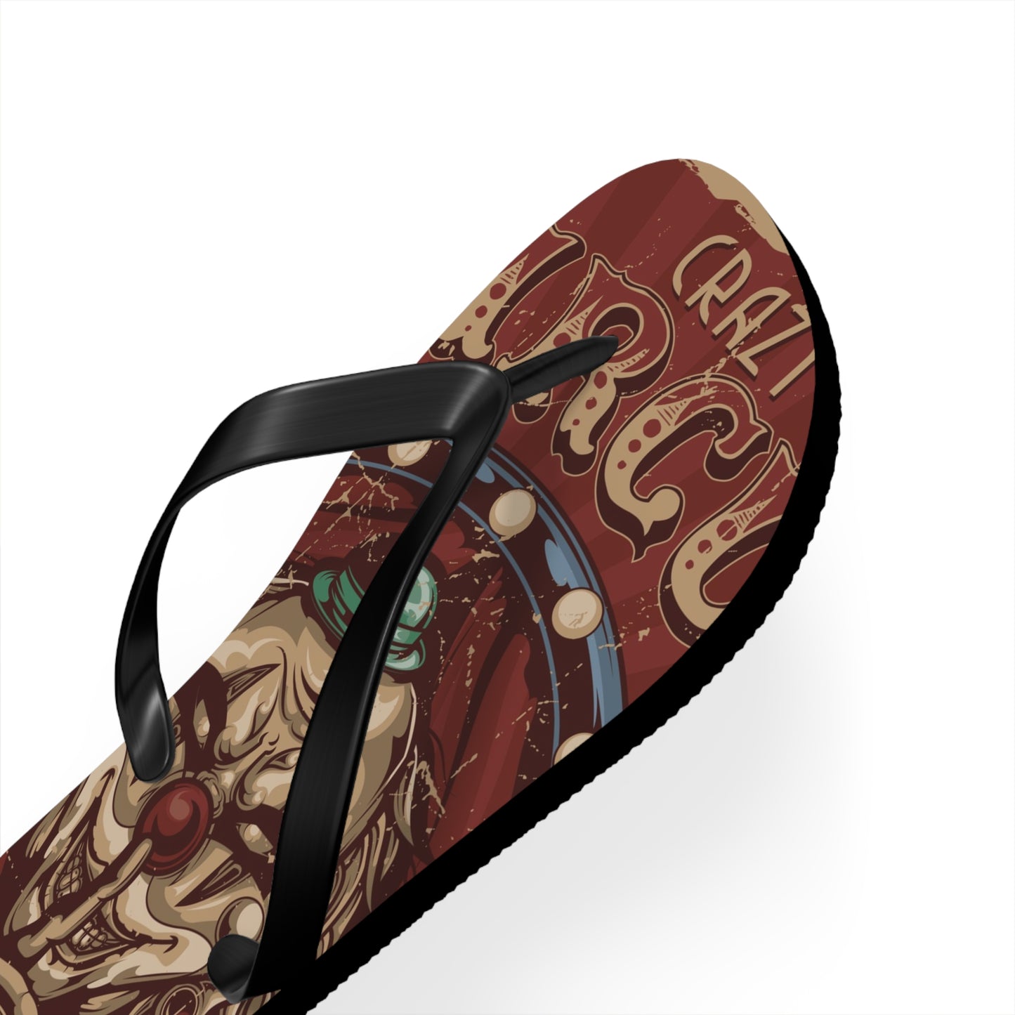 Von Phreak Crazy Circus Flip Flops - Fun Summer Footwear for Clown Lovers (MTO)