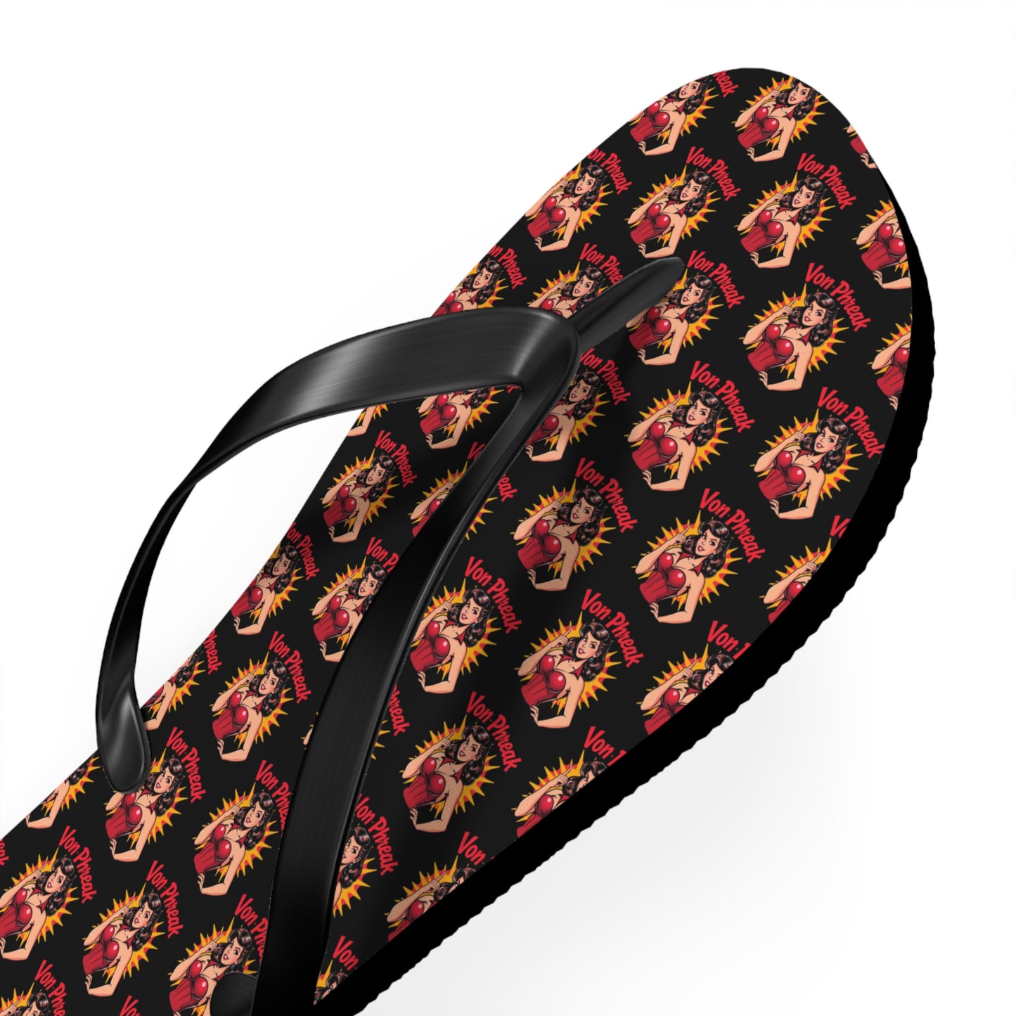 Vibrant Retro Comic Design Flip Flops – Perfect for Summer Fun and Beach Days (MTO)