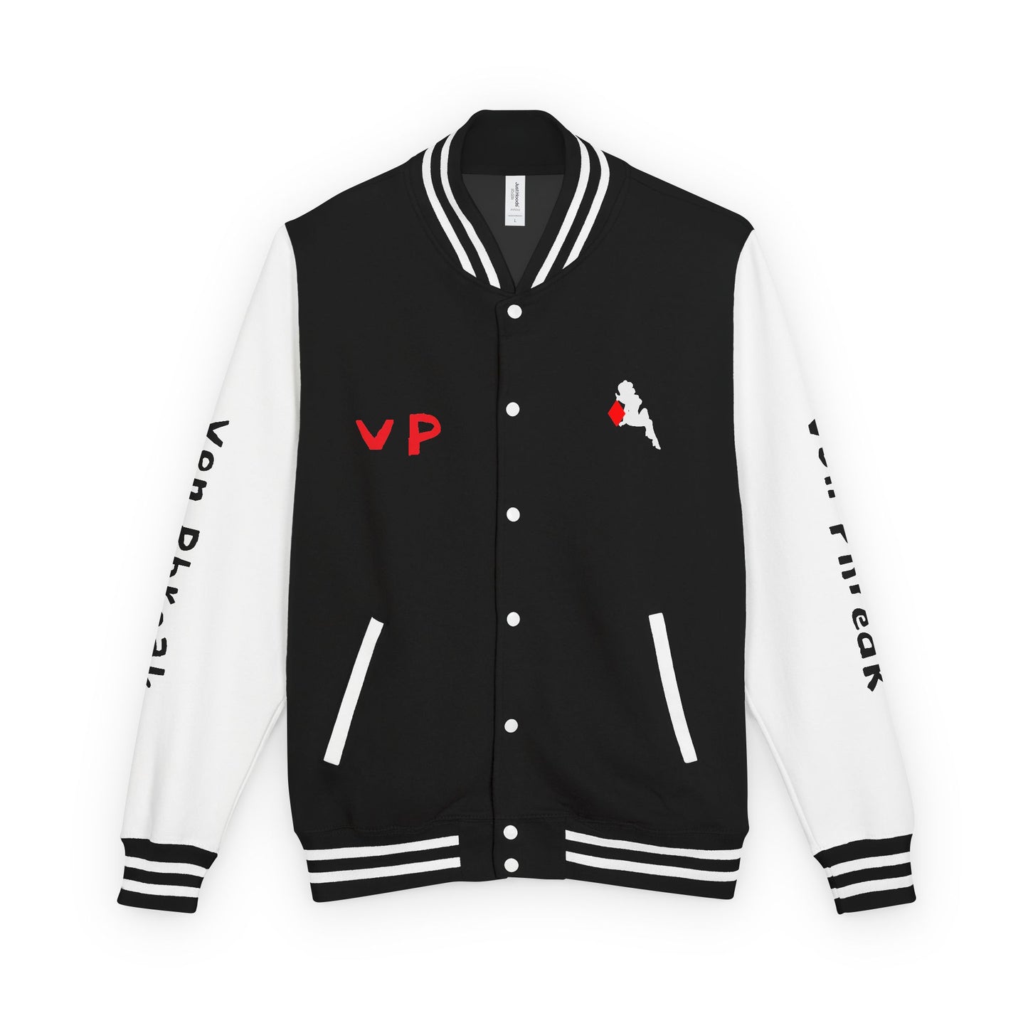 Letterman Jacket with Red Diamond & White Mud-Flap Girl Design