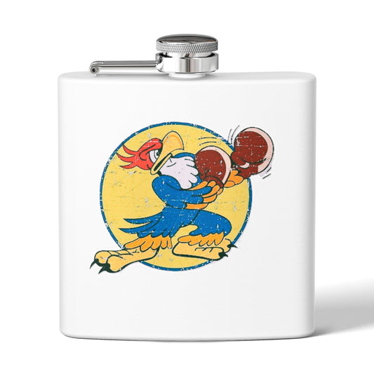 Stainless Steel Flask, 6oz - Fist Up Roster by Von Phreak