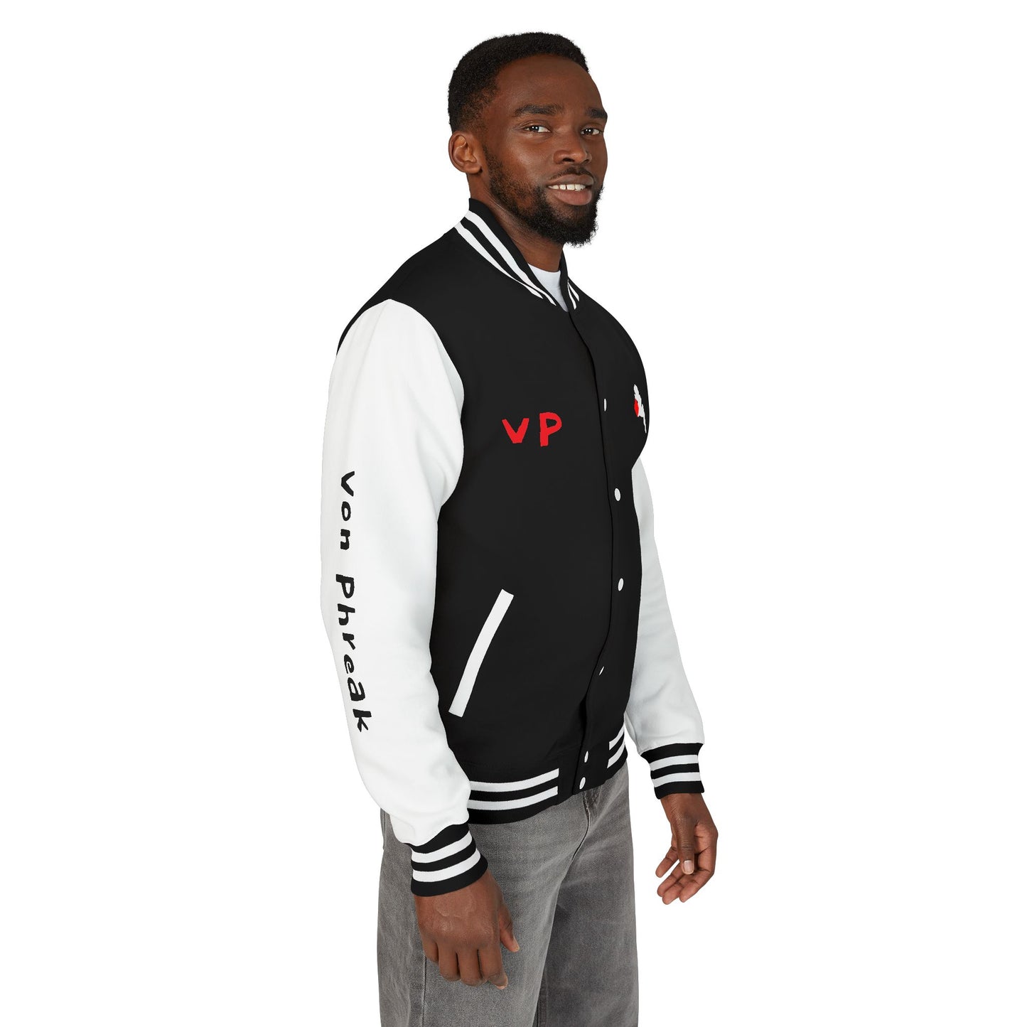 Letterman Jacket with Red Diamond & White Mud-Flap Girl Design