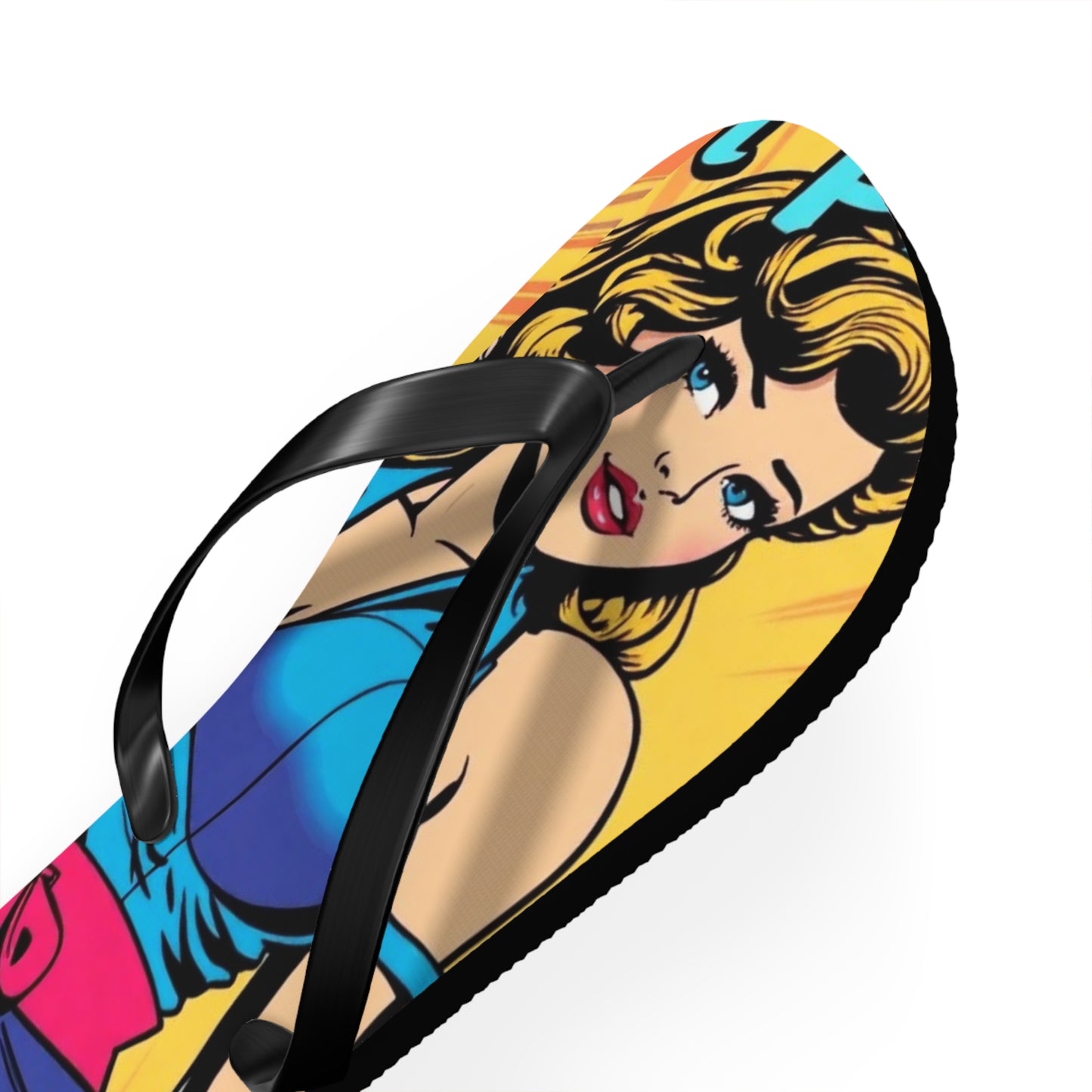 Retro Pop Art Flip Flops - Chic Beach Footwear (MTO)