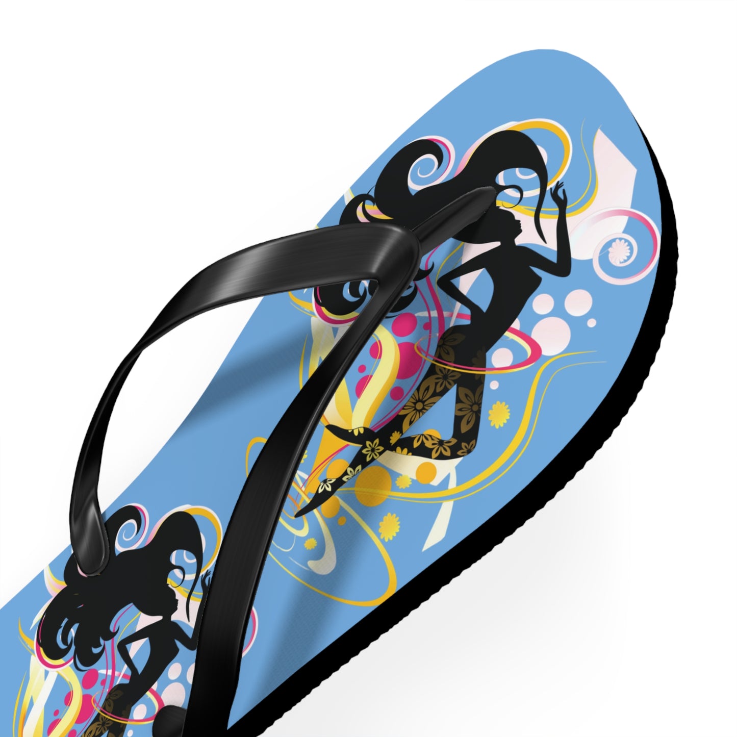 Artistic Flip Flops for Summer Fun, Beachwear, Vacation Sandals, Pool Party, Gifts for Her, Colorful Footwear