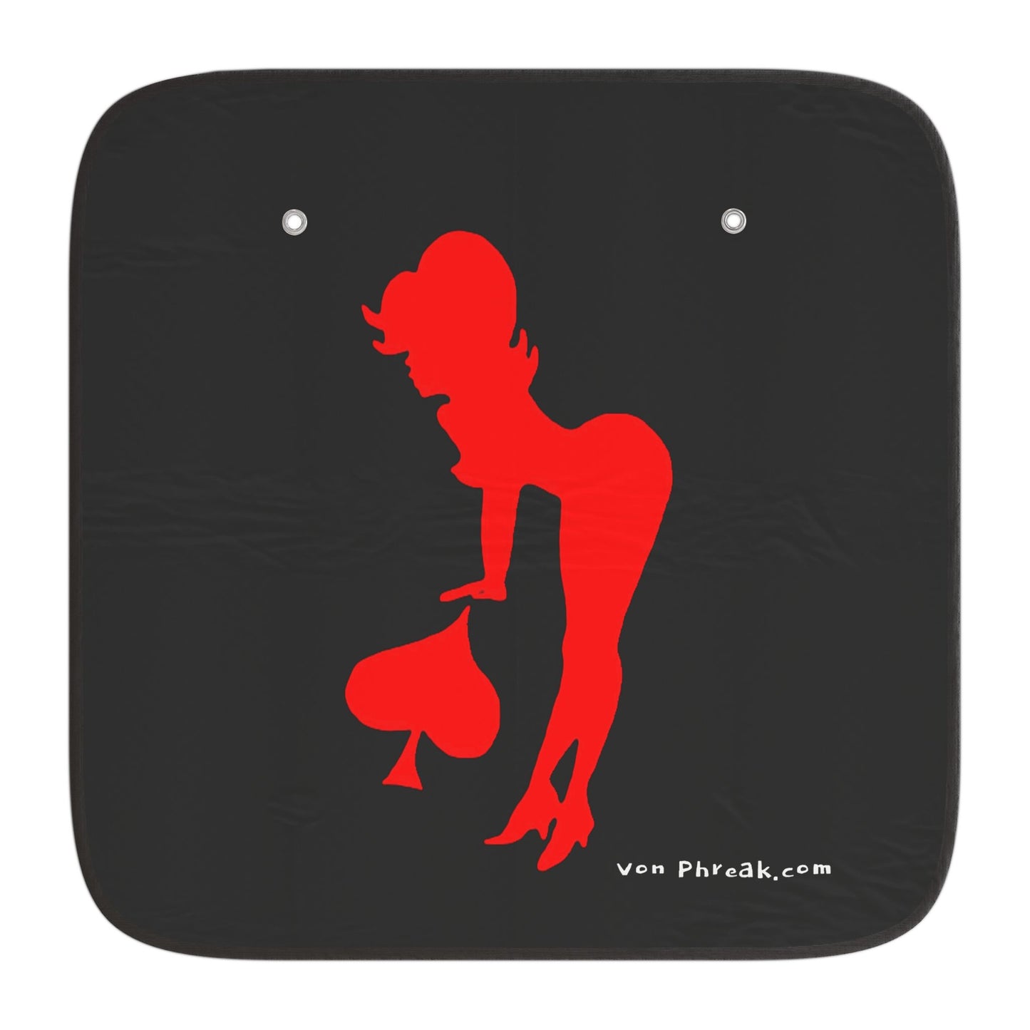 Red Spade girl Mud Flap Sunshades with Retro Design, by Von Phreak.