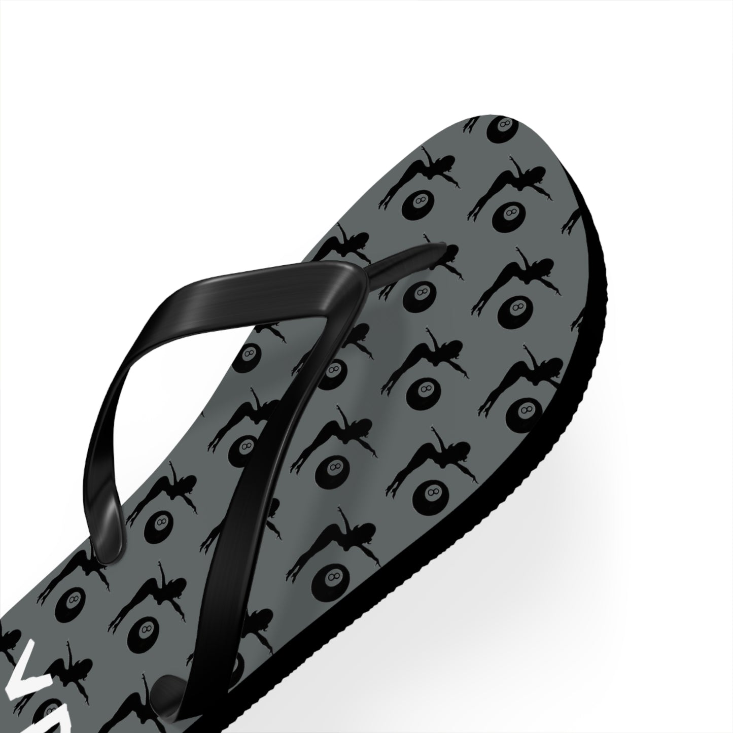 Flip Flops with Mud Flap Girl Holding 8-Ball Design (MTO)