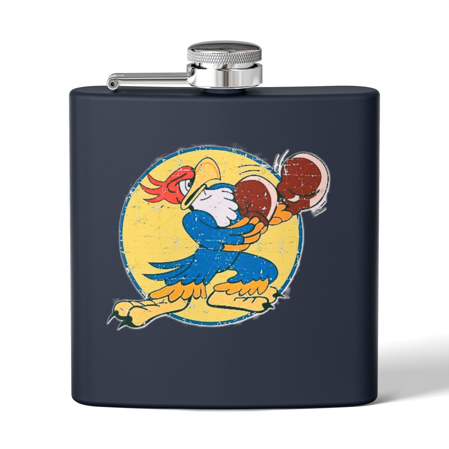 Stainless Steel Flask, 6oz - Fist Up Roster by Von Phreak