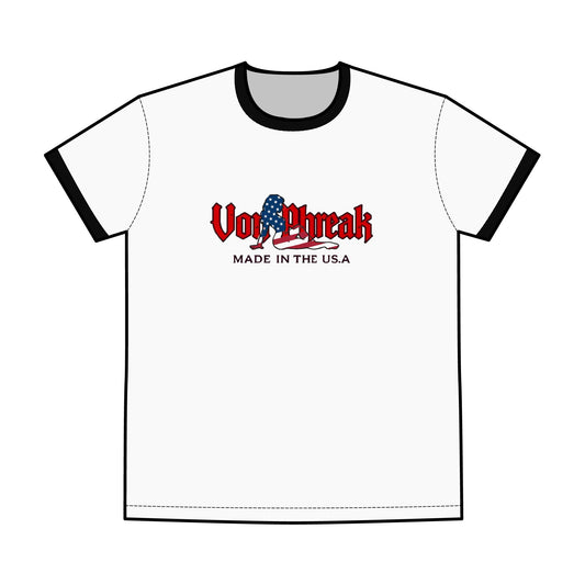 Men's Staple Ringer Tee - Vintage American Style with 'Von Phreak' Design (MTO)