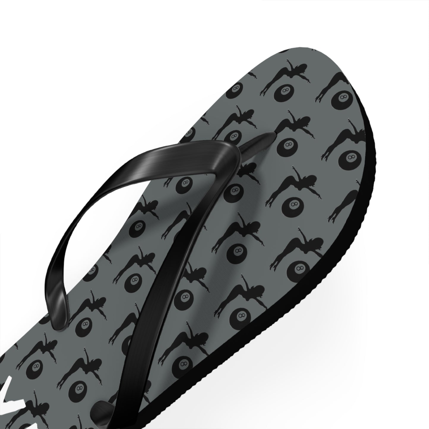 Flip Flops with Mud Flap Girl Holding 8-Ball Design (MTO)