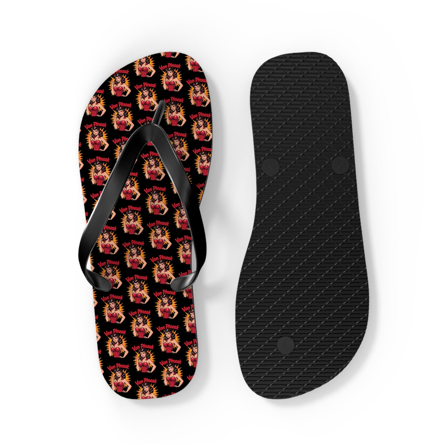 Vibrant Retro Comic Design Flip Flops – Perfect for Summer Fun and Beach Days (MTO)