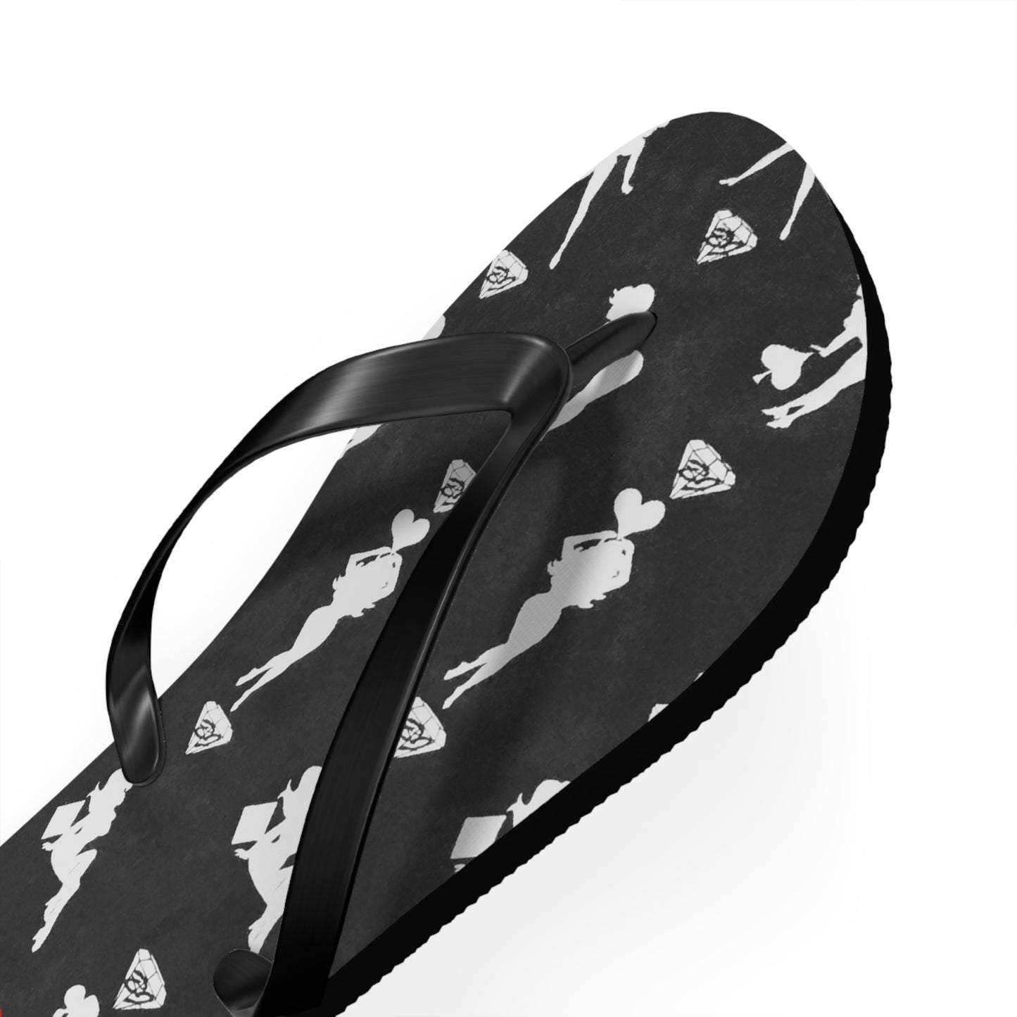 Stylish Mud-Flap Black & Silver Flip Flops - Perfect for Summer Fun & Beach Days (MTO)