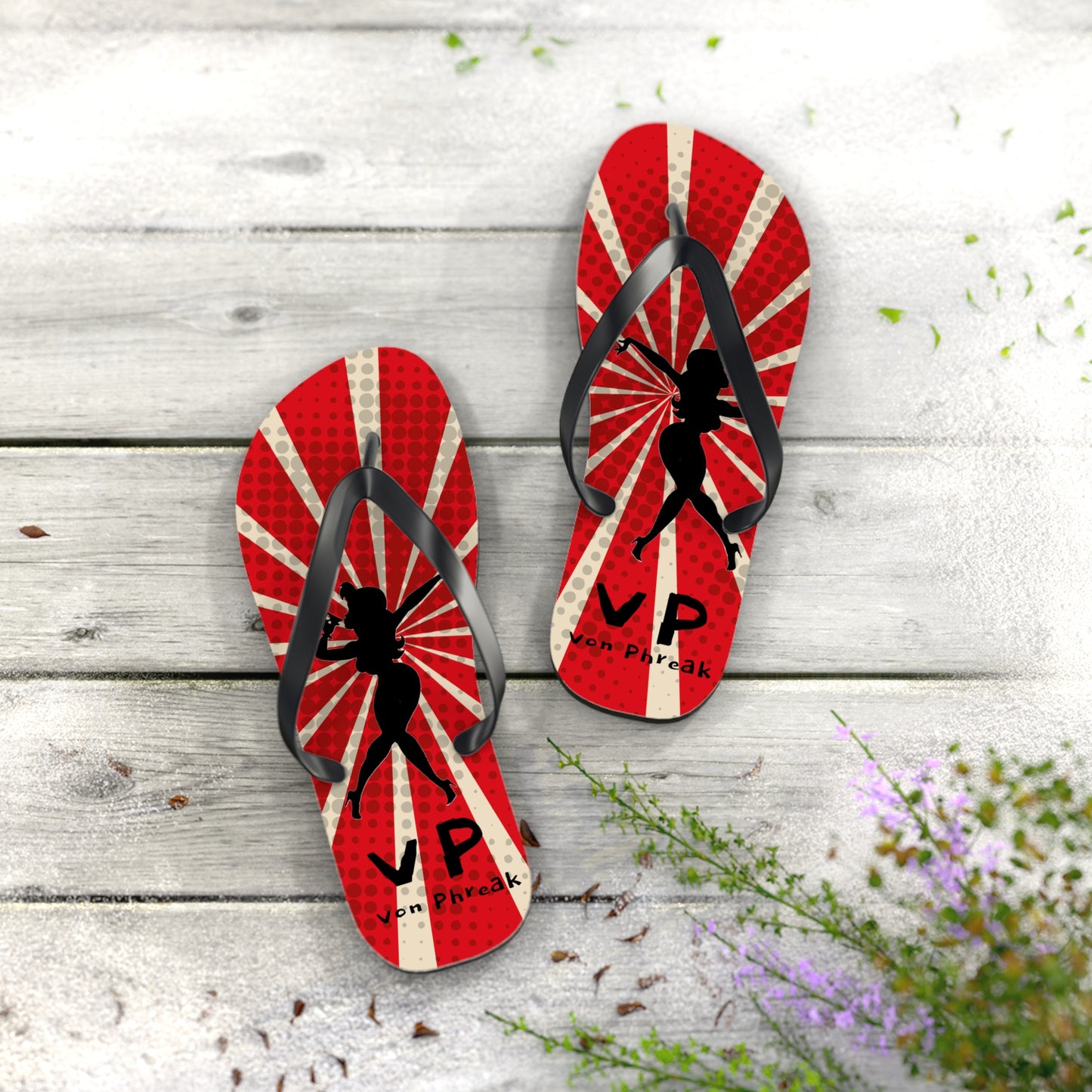 Vintage Mud-Flap Girl Style Flip Flops - Perfect for Summer Beach Days (MTO)