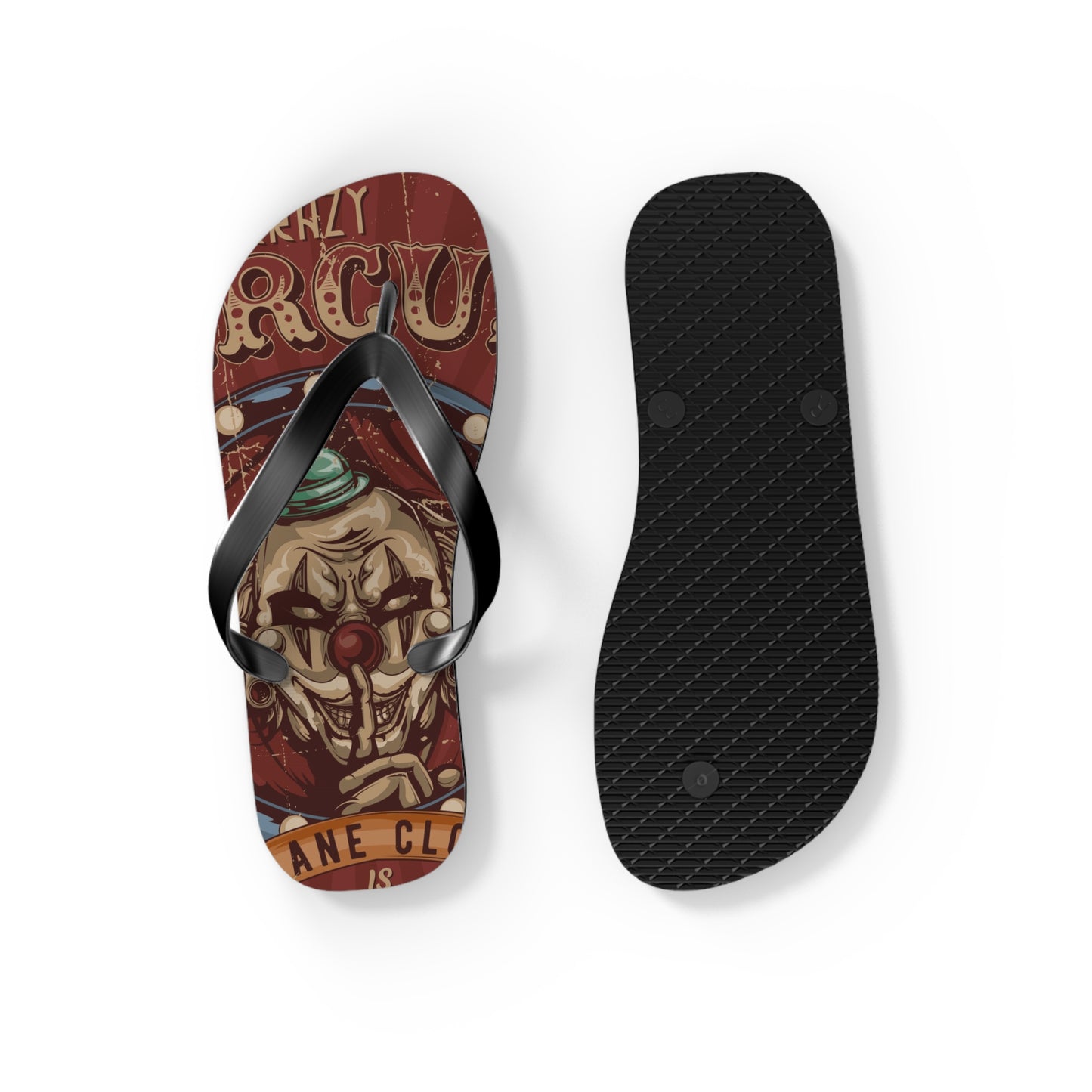 Von Phreak Crazy Circus Flip Flops - Fun Summer Footwear for Clown Lovers (MTO)