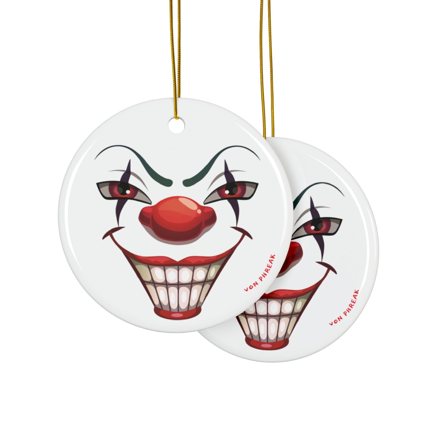 Psycho Clown Ceramic Ornaments White