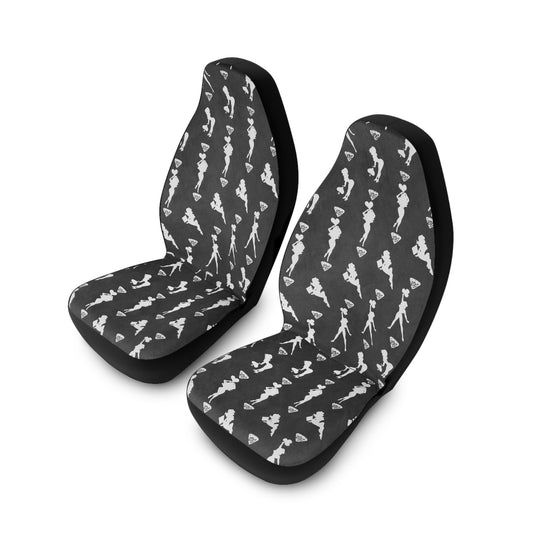 Von Phreak Mud-Flap Girls Stylish Polyester Car Seat Covers - Fun Patterns, Auto Accessories, Gift for Car Lovers, Unique Car Decor, Road Trip Essentials