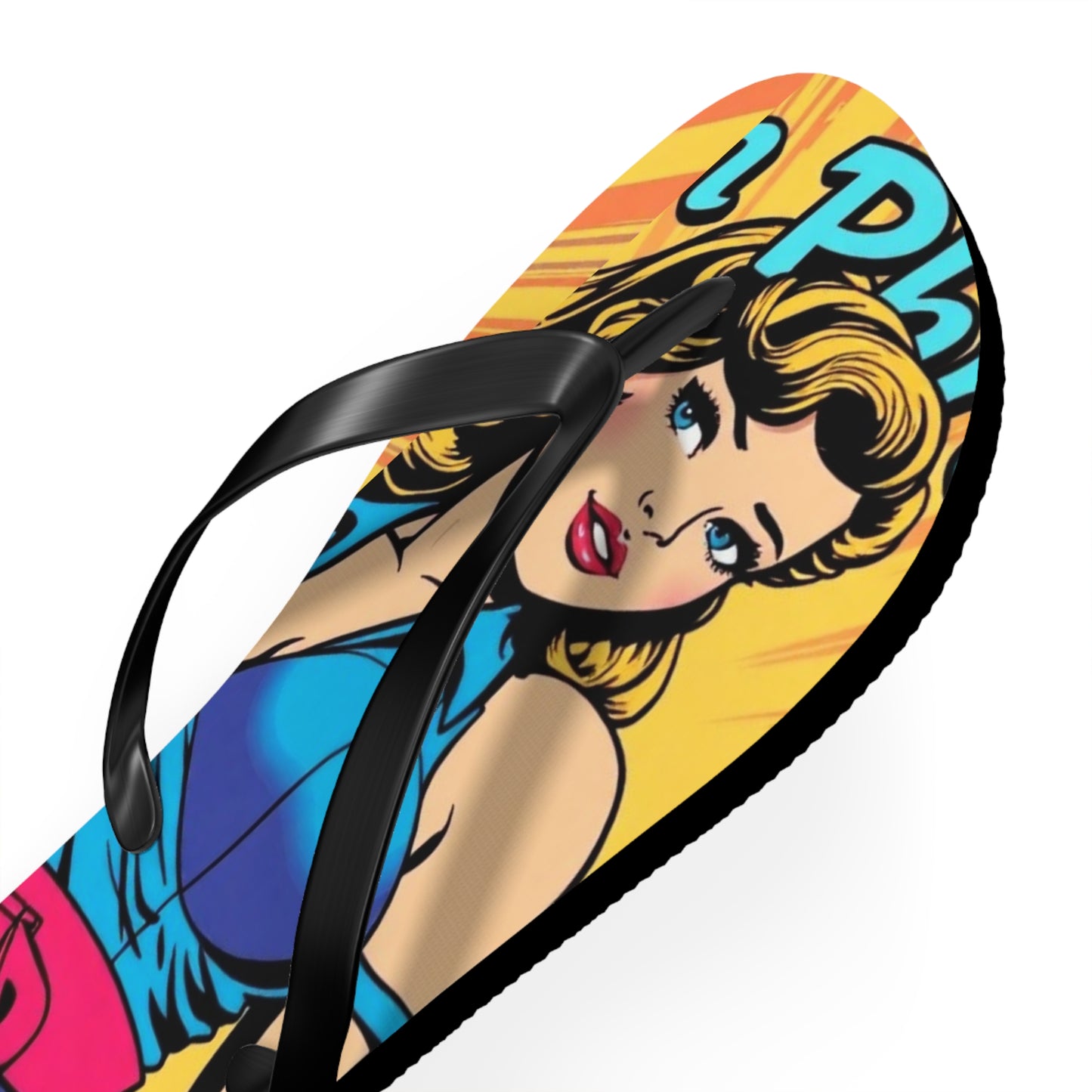 Retro Pop Art Flip Flops - Chic Beach Footwear (MTO)
