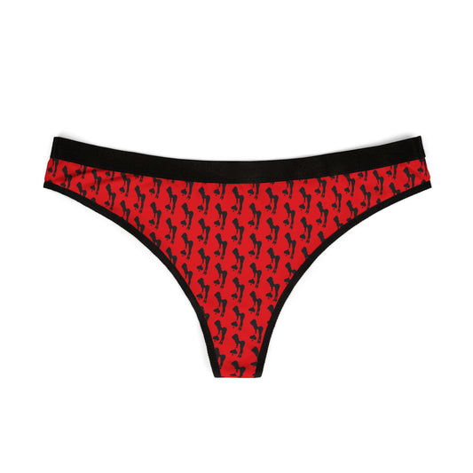 Sassy Red black Spade Print Women's Thongs – Fun and Flirty Lingerie (MTO)