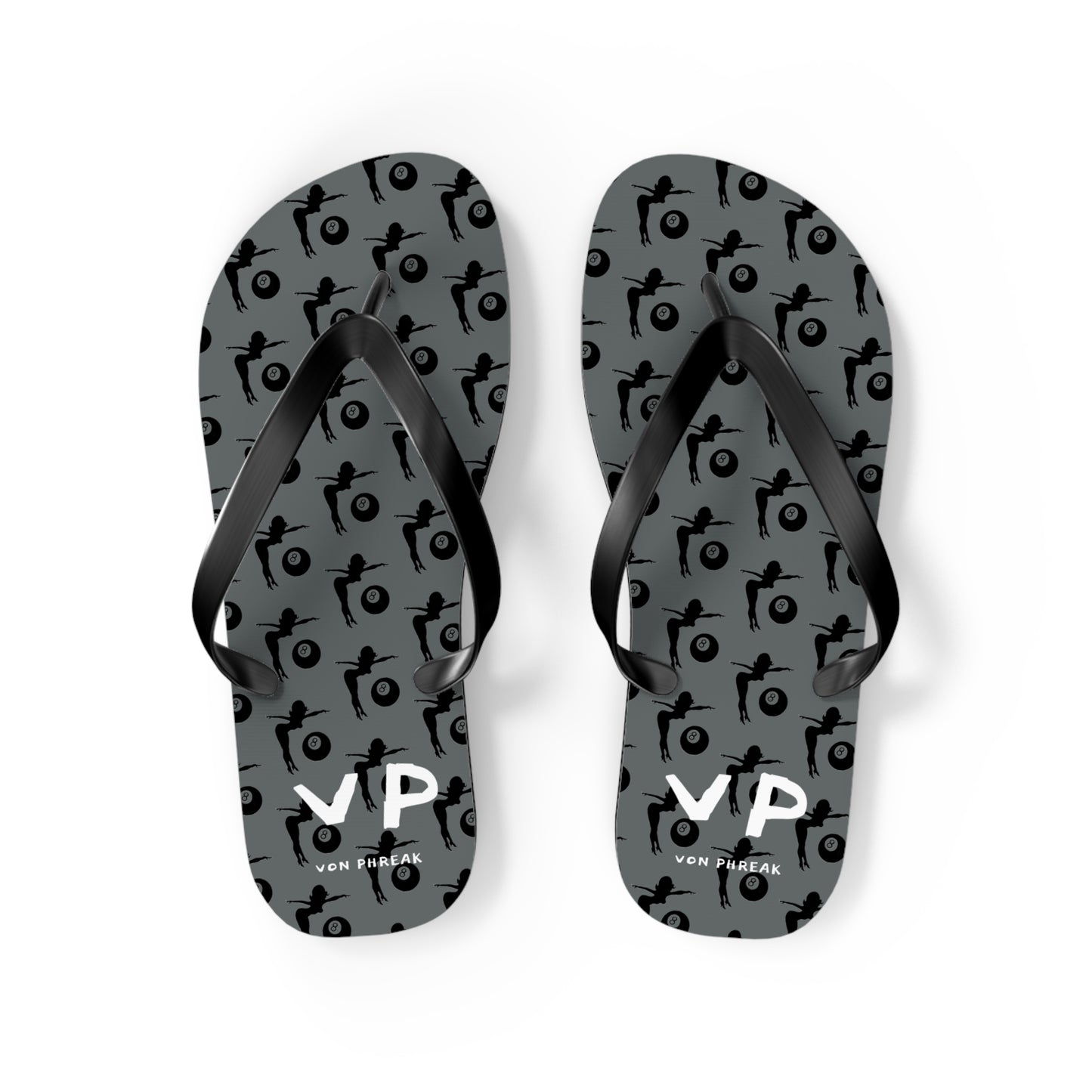 Flip Flops with Mud Flap Girl Holding 8-Ball Design (MTO)