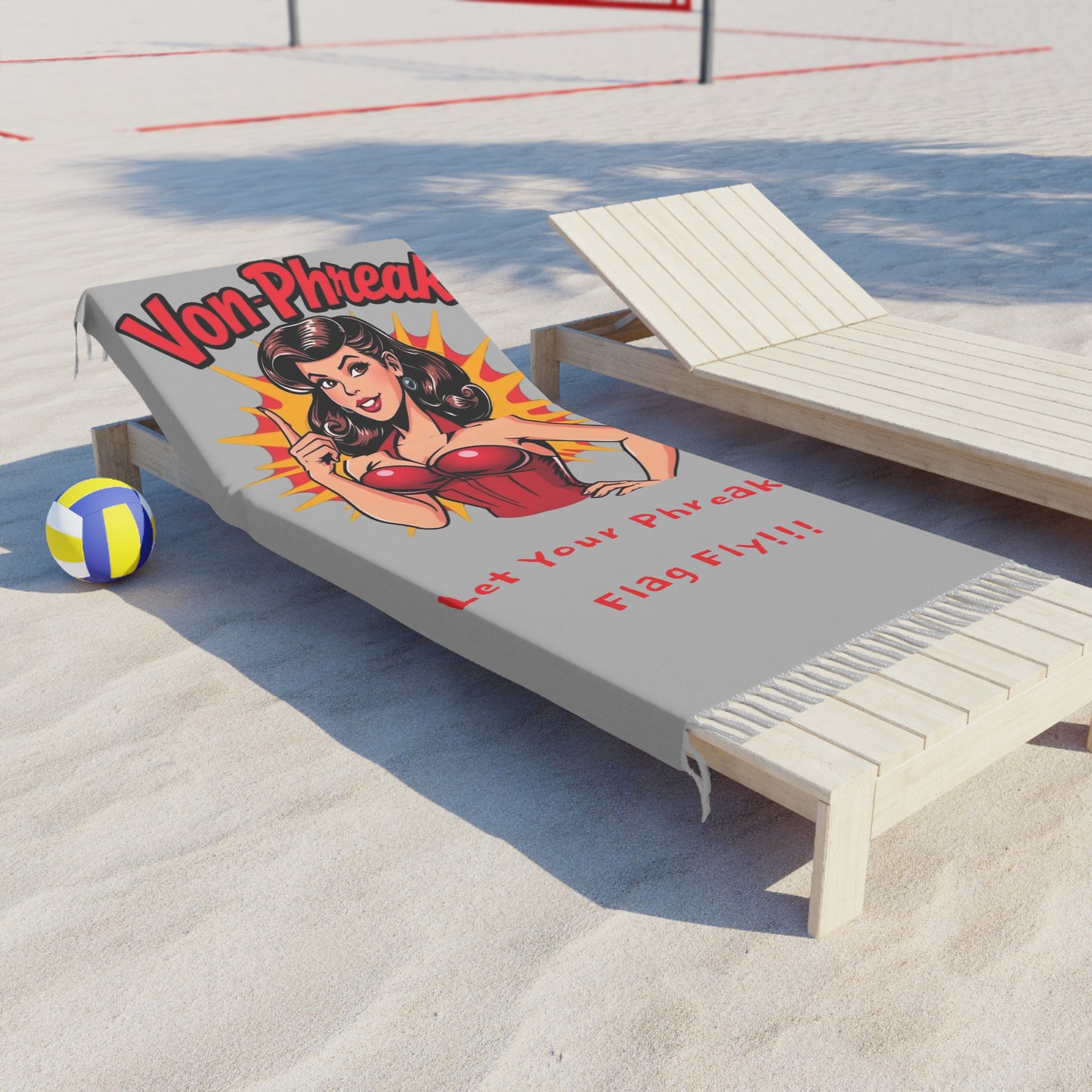 Retro Beach Towel - Von-Preak Design, Let Your Phreak Flag Fly!